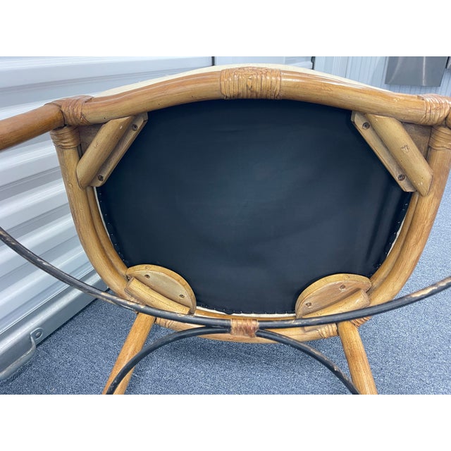 Rattan Medallion Back Dining Chairs in the Style of Ferguson Copeland | Set of 4 For Sale - Image 9 of 9