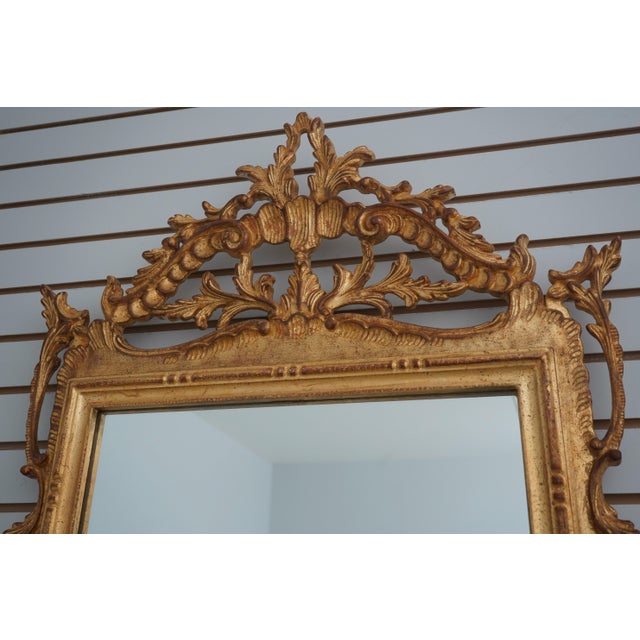 Glass Decorative Crafts Ornate Gold Frame Mirror For Sale - Image 7 of 12