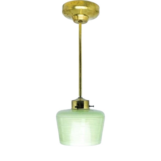 Mid-Century Glass Pendant Lamp, 1950s For Sale