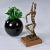 Wood Mid-Century Gold and Black Brutalist Drummer Figurine Sculpture on Wood Pedestal For Sale - Image 7 of 9