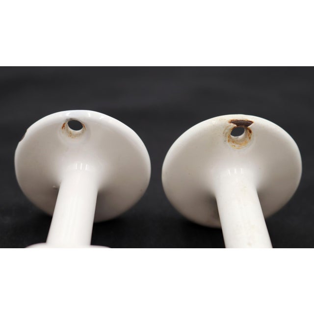 Traditional Pair of Vintage White Bathroom Towel Brackets For Sale - Image 3 of 6