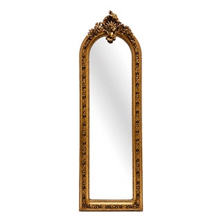 Large Golden Full-Length Mirror with Crest from Green Square For Sale
