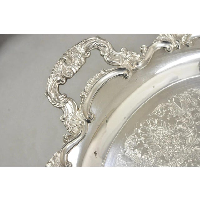 Vintage Bristol Poole 145 Silver Plated Victorian Oval Serving Platter Bar Tray For Sale In Philadelphia - Image 6 of 11