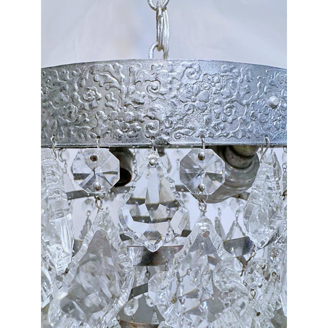 Mid 20th Century Italian Silver Upside Down Layered Cake Chandelier For Sale In New York - Image 6 of 8