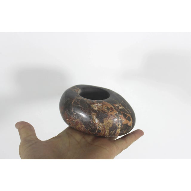 Brown Mid-Century Modern Brown Marble Tea Light Holder For Sale - Image 8 of 8