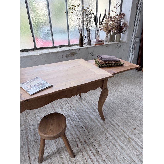 Cherrywood Farmhouse Table with Curved Legs, 19th Century For Sale - Image 13 of 18