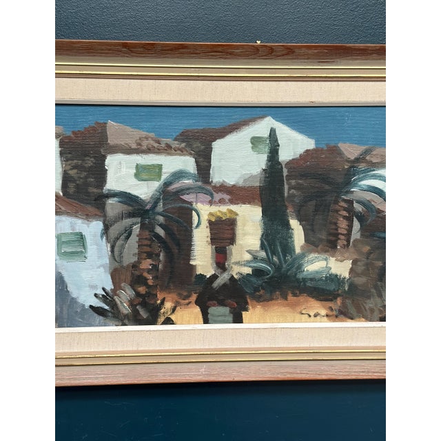Tage Gavik, Southern European Street, 1950s, Oil on Canvas, Framed For Sale - Image 4 of 18