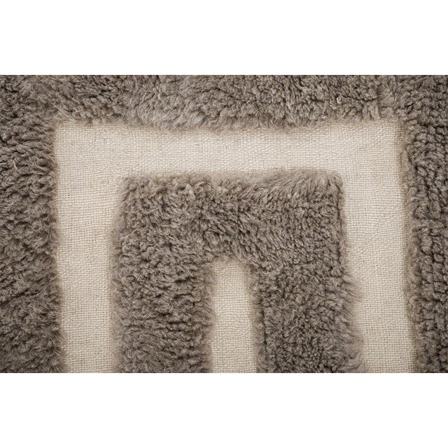 Contemporary Intricate Maze Hand-Knotted Moroccan Wool Rug | 11'2" X 7'2" | One of a Kind For Sale - Image 3 of 7