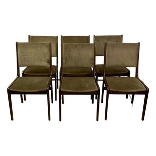 Set of Six Dining Room Chairs Made in Dark Wood by Faarstrup From 1960s For Sale