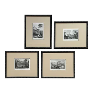 19th Century French Black & White Steel Engraving Prints After Rouargue Fréres - Collection of Four