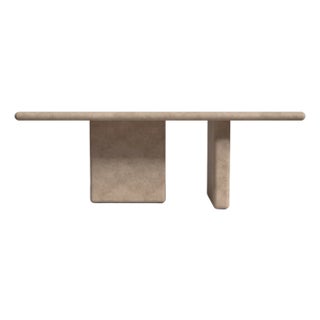 Forma Rectangular Crosscut Travertine Dining Table 60" For Sale