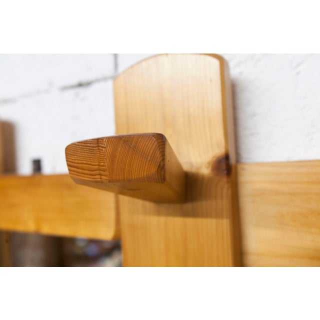 Vintage Wall-Mounted Coat Rack in Pine with Mirror, 1970 For Sale - Image 10 of 17
