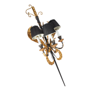 MCM Italian Style Tole and Carved Wood Sword Sconce