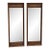 Pair of Large Mid-Century Modern Walnut and Cane Wall Mirrors by R-Way Furniture For Sale