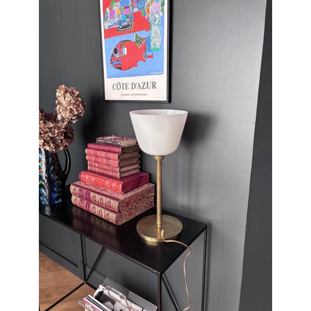 1970s Senator Lamp in Brass and Opaline Glass, 1970s For Sale - Image 5 of 6