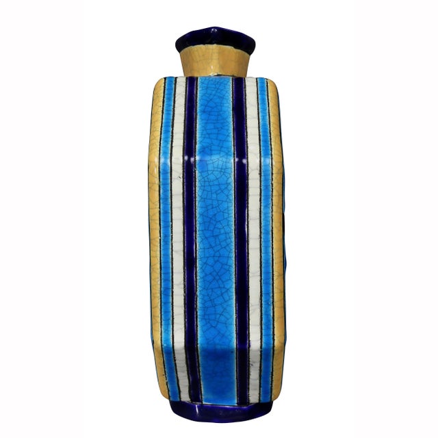 1930s Longwy Art Deco Pottery Vase For Sale - Image 5 of 9