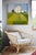 Green The Old Farmhouse by Justin Wheatley | Acrylic on Canvas White Farmhouse With Green Fields For Sale - Image 8 of 11