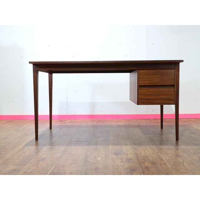 1960s Mid Century Modern Vintage Afromosia Teak Writing Office Desk For Sale - Image 12 of 15