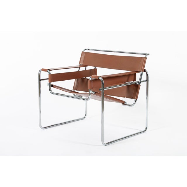 Gavina Mid Century Wassily Brown Lounge Chair by Marcel Breuer for Gavina For Sale - Image 4 of 15