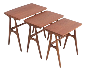 Danish No. 40 Teak Nesting Tables by Erling Torvits for Heltborg Møbler, 1960s, Set of 3