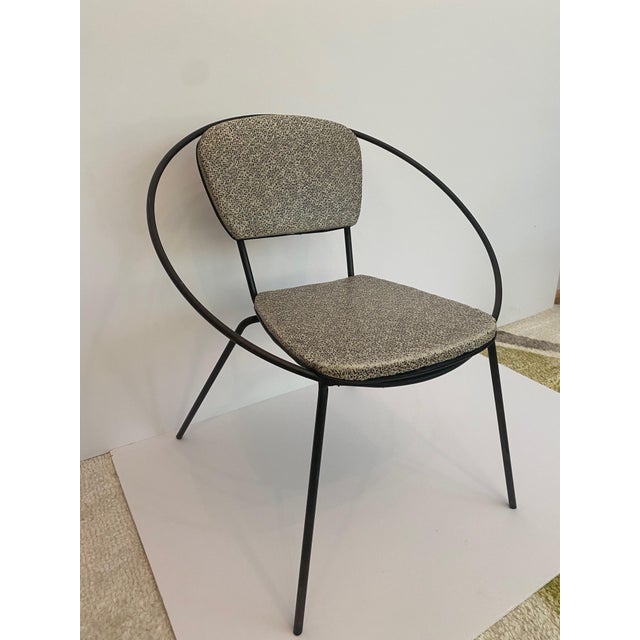 1950s Mid Century Iron Hoop Chair Gray | Kids Childs Chair For Sale - Image 4 of 6