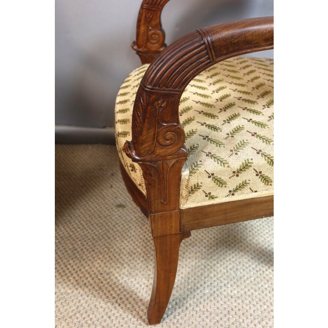 Maroon Empire Armchairs, Set of 2 For Sale - Image 8 of 9