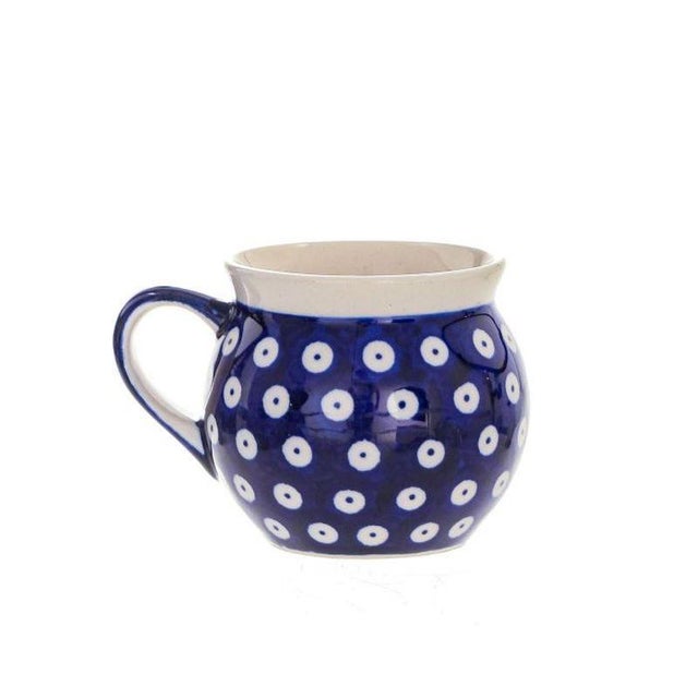 Blue New 220 Ml Ceramic Mugs from Zakłady Ceramiczne Bolesławiec, Set of 4 For Sale - Image 8 of 8
