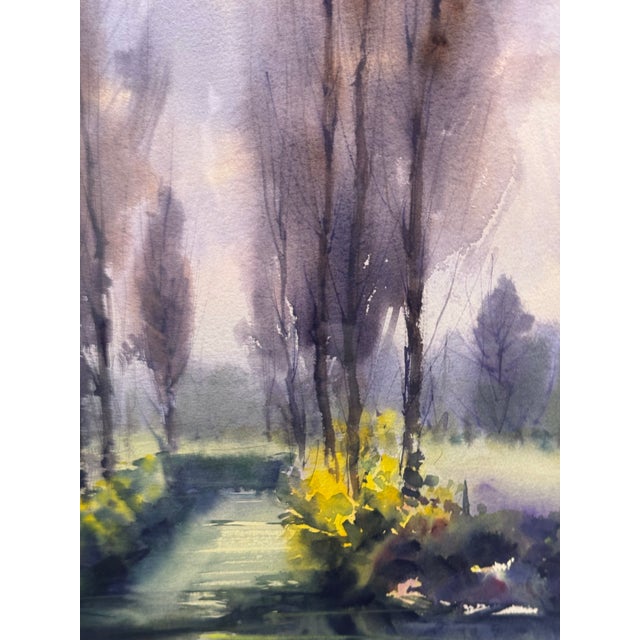 Circa 2000 Rafael Requena (1932 - 2003) "Xochimilco, Mexico" Framed Watercolor For Sale - Image 10 of 12