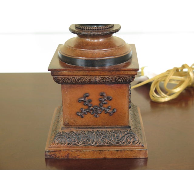 Traditional 1990s Decorative Toleware Urn Table Lamp W. Shade For Sale - Image 3 of 7