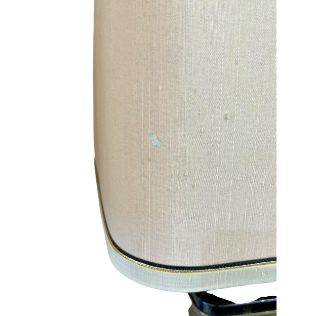 Mid 20th Century Pair Frederick Cooper Style Black Chinoiserie English Tin Tea Caddy Lamps With Original Shades For Sale - Image 18 of 18