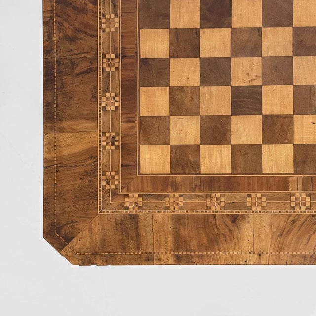 Brown Italian Sorrento Style Wooden Chessboard Table, 1930s For Sale - Image 8 of 15
