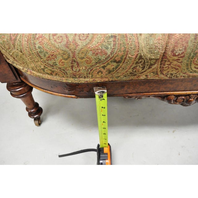 Antique Eastlake Victorian Carved Burl Walnut Parlor Set Sofa & 2 Chairs - 3 PCS For Sale - Image 12 of 18
