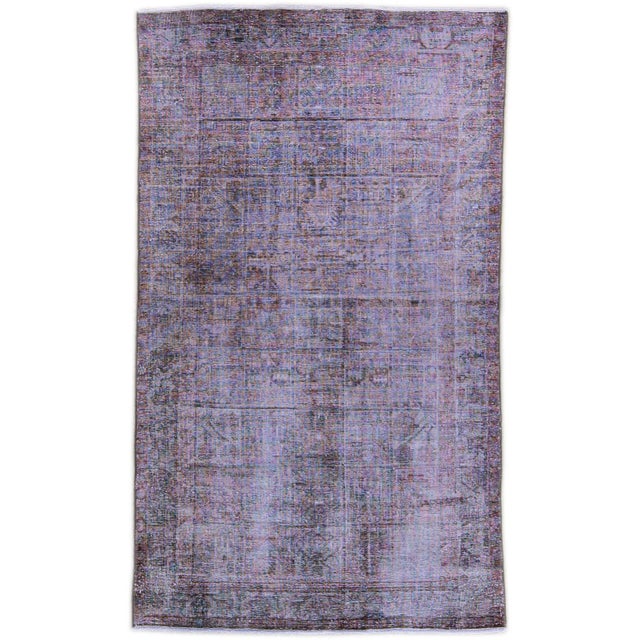 Vintage Distressed Handmade All Over Brown Wool Rug For Sale - Image 9 of 9