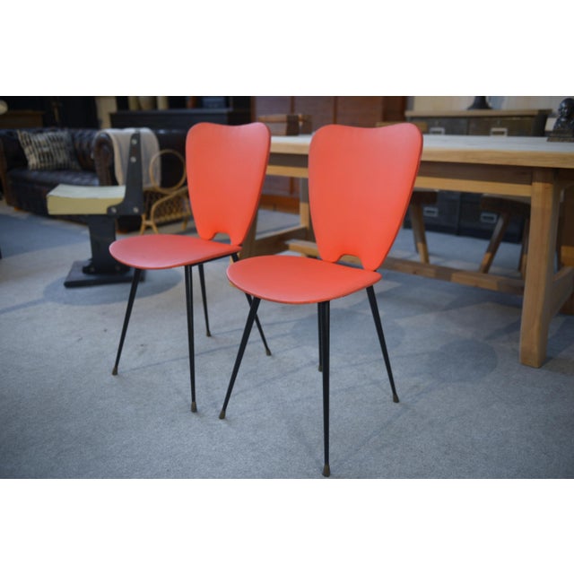 Set of Red Skai Chairs, 1960s For Sale - Image 10 of 18