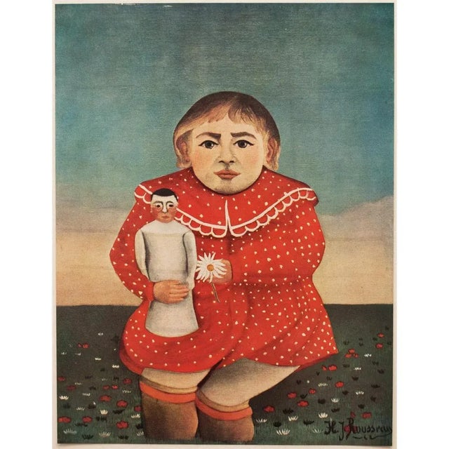1951 After Henri Rousseau, Original Parisian "Portrait d'Enfant Parisian" Full-Color Print For Sale
