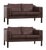 Set of Vintage Scandinavian Leather Sofas, 1970s For Sale
