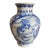 Vintage Blue and White Asian Chinoiserie Vase For Sale