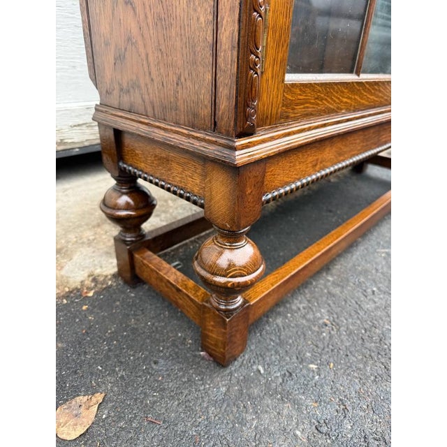 Antique Early 20th Century Mission Style Oak Display Cabinet/ Bookcase For Sale In Washington DC - Image 6 of 18