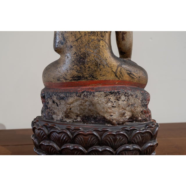 Burmese Artist, Buddha Sculpture, 1700s, Alabaster & Wood For Sale - Image 4 of 10