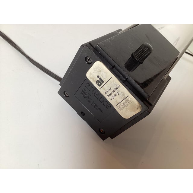 Metal Pair Of Italian Vintage Cooper and Glass Table Lamps By Arteluce Palio For Sale - Image 7 of 8