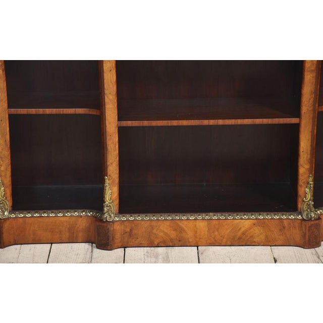 Gilt Metal Mounted Walnut Breakfront Open Bookcase For Sale - Image 5 of 18