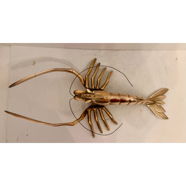 Hollywood Regency Giant Brass Crawfish or Lobster Sculpture, Hollywood Regency Style For Sale - Image 3 of 12
