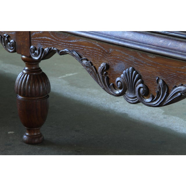 Large Vintage Brutalist Danish Dark Stained Oak Sideboard, 1940s For Sale - Image 4 of 18