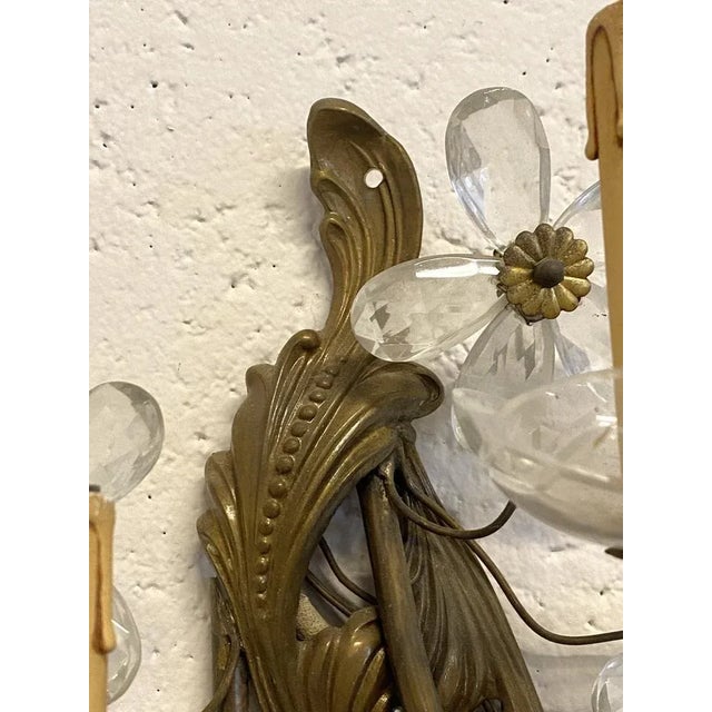 Vintage Sconces in Bronze and Glass, 1960s, Set of 2 For Sale - Image 4 of 12