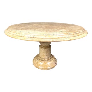 Vintage Italian Round Marble Coffee Table, 1960s For Sale