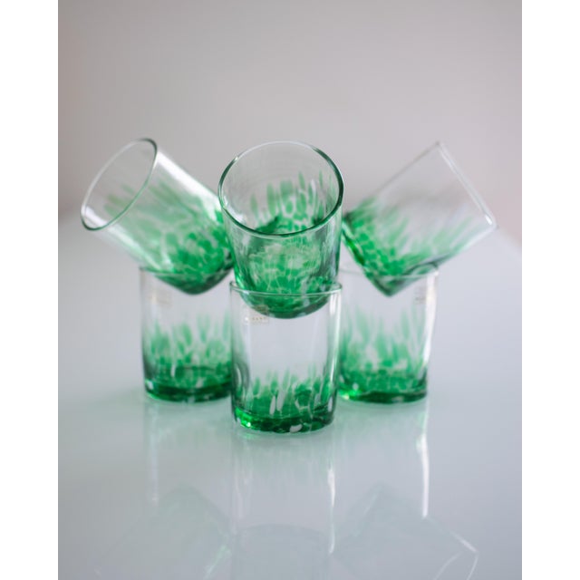 Forest Green Italian Glasses by Mariana Iskra for Ribes Studio, 2010, Set of 6 For Sale - Image 8 of 14
