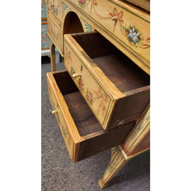 Early 19th Century English Paint Decoration Kneehole Desk For Sale - Image 9 of 9