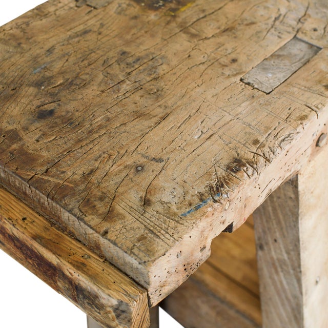 Vintage Wood Workbench For Sale - Image 4 of 5