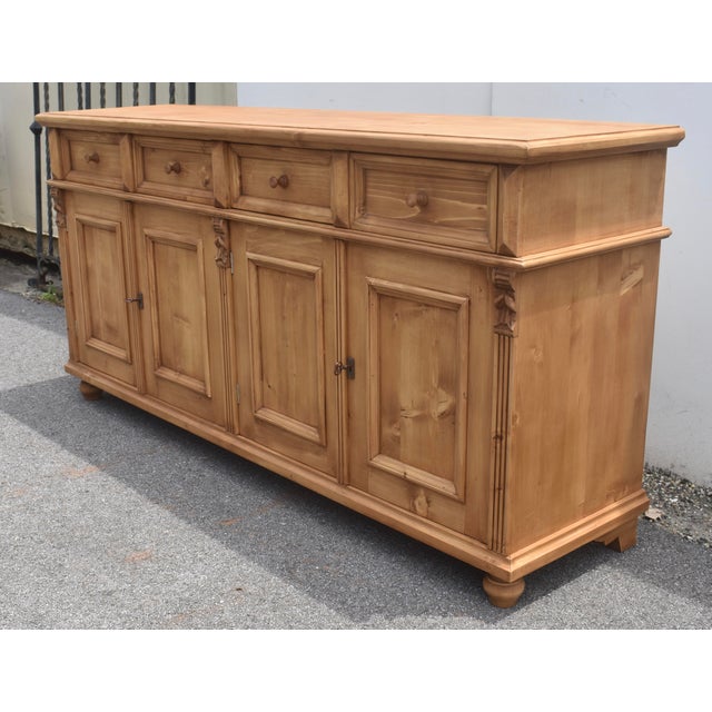 Pine Four Door, Four Drawer Sideboard, Reproduction For Sale In Baltimore - Image 6 of 12