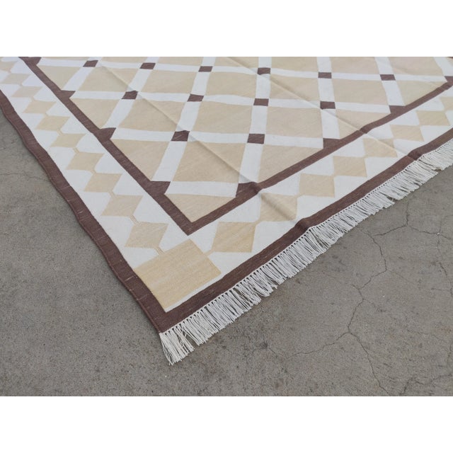 Not Yet Made - Made To Order Cotton Vegetable Dyed Handmade Reversible Diamond Cross Rug For Sale - Image 5 of 11
